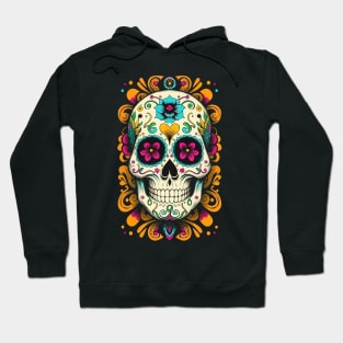 Dia De Los Muertos, Retro Sugar Skull Design Hoodie